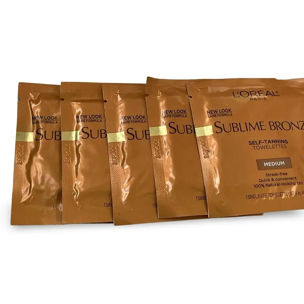 L'Oreal Paris Sublime Bronze Self-Tan Towelettes Medium Streak Free Body x5